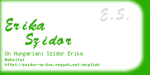 erika szidor business card